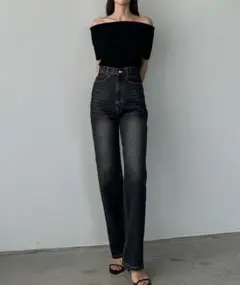 未使用!Louere ルエレ ハイウエストストレートデニム