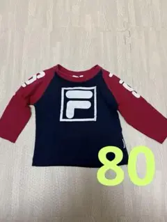 FILA 長袖ラグランTシャツ 80 ネイビー/レッド