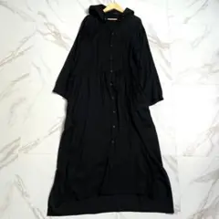 極美品 22AW ヨウジヤマモト 変形ロングワンピース 切りっぱなし ブラック 極美品 22AW ヨウジヤマモト 変形ロングワンピース 切りっぱなし
