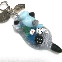 キーホルダー　レジン　ハンドメイド　猫の親子