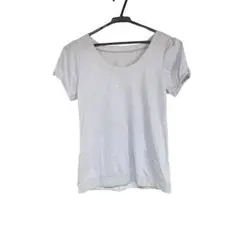Tシャツ 水色　M レディース　リボン　キラキラ　イエロー