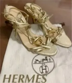 美品試着のみエルメス アンクルストラップパンプス37