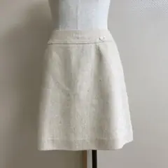 【美品】FOXEY スカート シルク100% ツイード調 ベージュ系 サイズ38