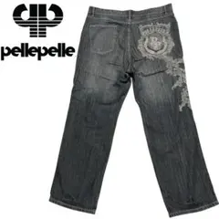 ペレペレ pellepelle 極太 刺繍 バギー デニム 44 90s y2k