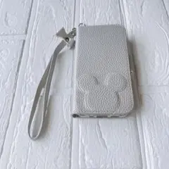 iPhone 13 mini ケース 手帳型　シルバー　かわいい