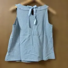 未使用マーブルインク後ろリボンノースリカットソー
