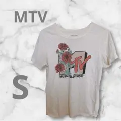 MTV フラワーグラフィック 半袖Tシャツ S