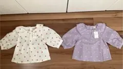 petit main 花柄長袖シャツ 90cm 2点セット