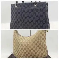GUCCI グッチ ハンドバッグ トートバッグ バンブー キャンバスレザー GG