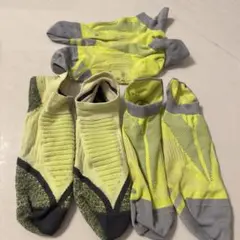 ランニング用ショートソックス L イエロー/グレー