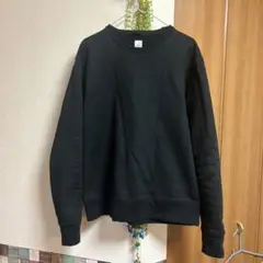 LA KAGU ブラック クルーネック トレーナー