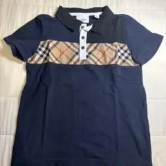 128 Burberryポロシャツ ネイビー チェック柄