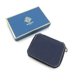 【新品!】MOREAU PARIS ラウンドジップ ブルスキン 二つ折り財布