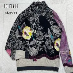 【ETRO】カシミヤ シルク 花柄 ペイズリー タートルネック ニット(44)