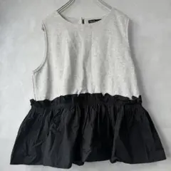 美品☆ナルシス ペプラムノースリーブ フレアトップス F タンクトップ