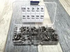 プロ自動車用ガラス管ヒューズ盛り合わせキット150個