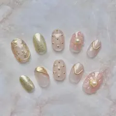 【現品のみSALE】浴衣ネイルチップ フラワーネイルチップ 夏ネイルチップ
