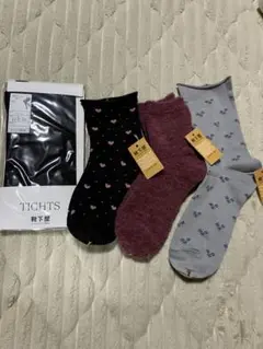 靴下屋 タイツ ソックス 4点セット