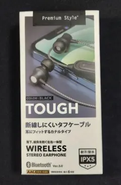 カナルタイプ ブラック ワイヤレスステレオイヤホン オーディオ機器 TOUGH