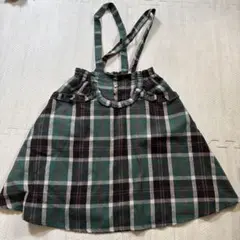 axes femme kids チェック柄ストラップ付きスカート