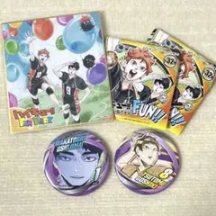 ハイキュー‼︎/ファンパーク/コレクション缶バッジ牛島若利、五色工、ミニ色紙