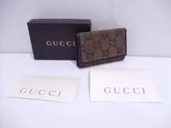 【管MA0931】GUCCI グッチ GG柄 キャンバス 4連キーケース