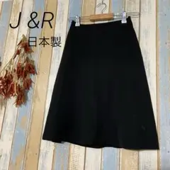 【J &R】ブラックフォーマル　フレアスカート 制服　礼服　喪服　膝丈　M