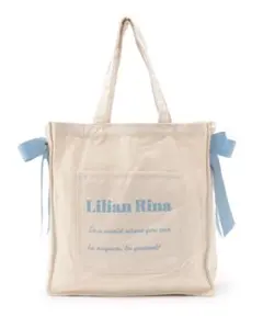 Lilian Rina ポケット付きトートバッグ サイドリボントートバッグ