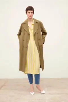 ZARA 軽量 パフ トレンチコート ザラ ロング トレンチコート