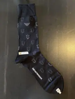 〖EMPORIO ARMANI〗クマ柄 ブラックソックス