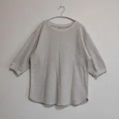 ユニクロ ワッフルクルーネック七分袖Tシャツ Lサイズ