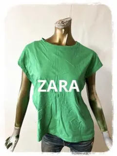 ☘️T17919☘️ZARA ベーシックTシャツ グリーン S