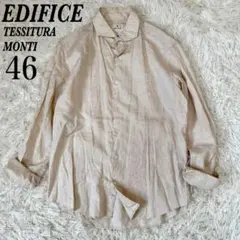 【tessitura monti】EDIFICE コットンリネンシャツ 46 麻