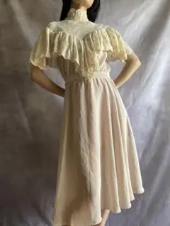 [一点もの]Gunne Sax風　70年代のレースヴィンテージワンピース