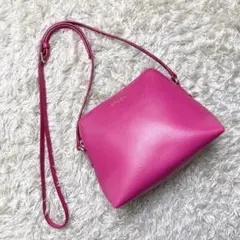 【美品】FURLA ボエム ショルダーバッグ ポシェット レザー ピンク