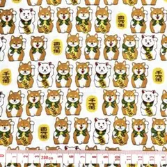 招き柴犬　スケア　オフホワイト　約108×50cm