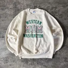 【USA製】ジャージーズ スウェット トレーナーカレッジロゴ ホワイト XL古着