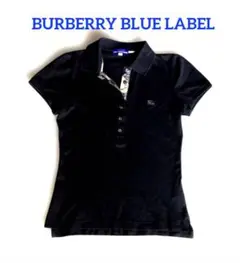 【BURBERRY】バーバリー ブルーレーベル「半袖黒★ポロシャツ」ノバチェック