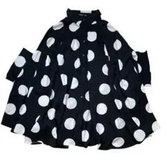 【A3601】SHEIN CURVE/レディース/シャツ/ドット/ブラック/水玉