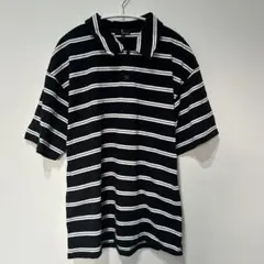 ZIP FIVE 黒白ストライプ ポロシャツ L
