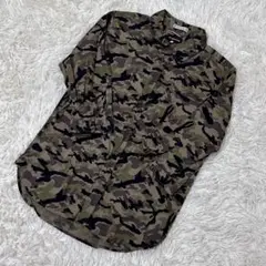 【c5643】ANTIQULOTHES シャツ　迷彩柄　麻混　メンズ
