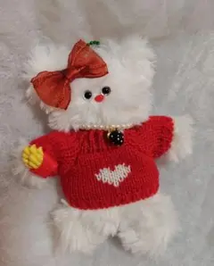ハンドメイド モールドール ふわふわな白いくまのぬいぐるみチャーム★