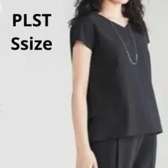 PLST☆2WAY ストレッチ Vネックブラウス Sサイズ