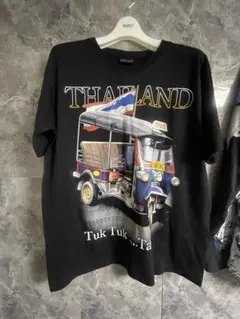 タイ お土産 Tシャツ L サイズ 黒100％コットン トゥクトゥク