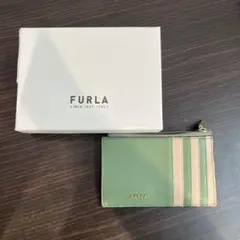 FURLA レザー カードケース グリーン
