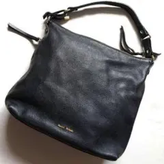 GIANNI NOTARO レザー ハンドバッグ ショルダーバッグ ブラック