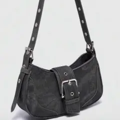 archive Y2K leather hand bag white studs