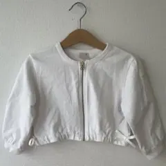 【数回使用】petit mainジッパー付きトトレーナー100cm ホワイト