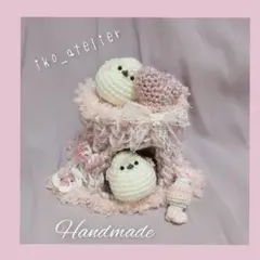 品番:B82♡シマエナガ♡切り株♡癒しのあみぐるみ♡