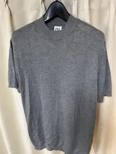 ⚫︎ZARA グレー クルーネック Tシャツ　サマー